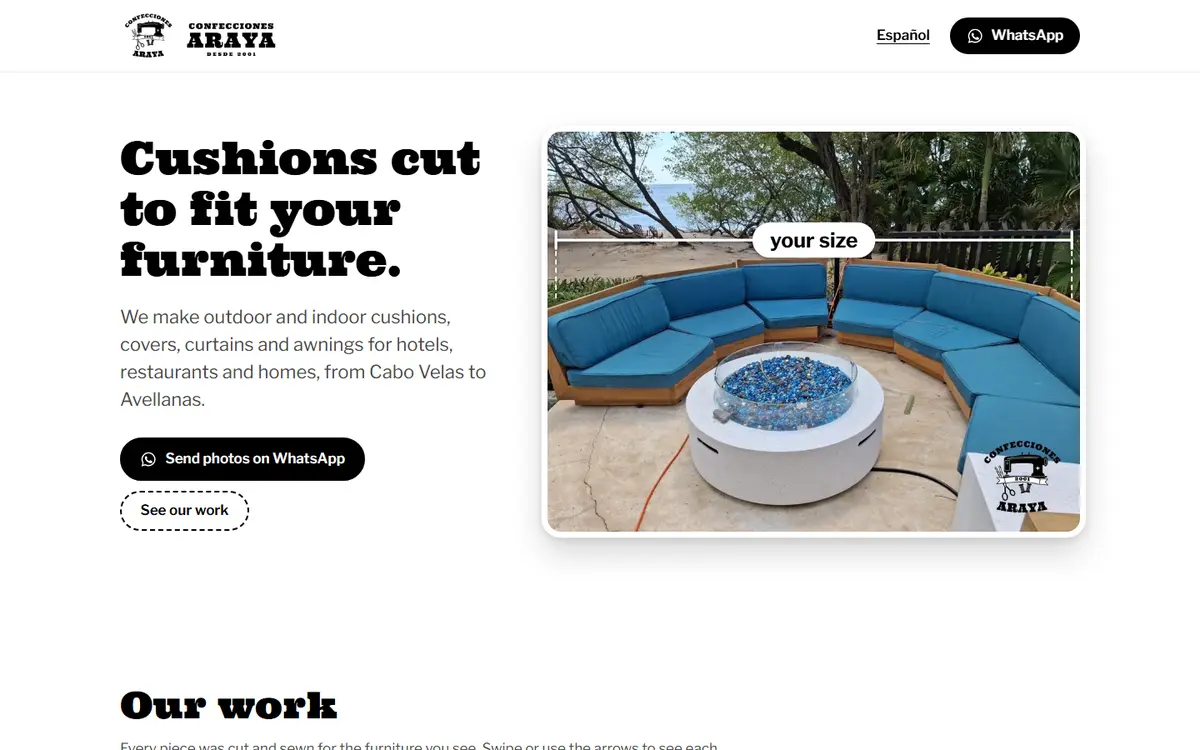 Home page of Confecciones Araya