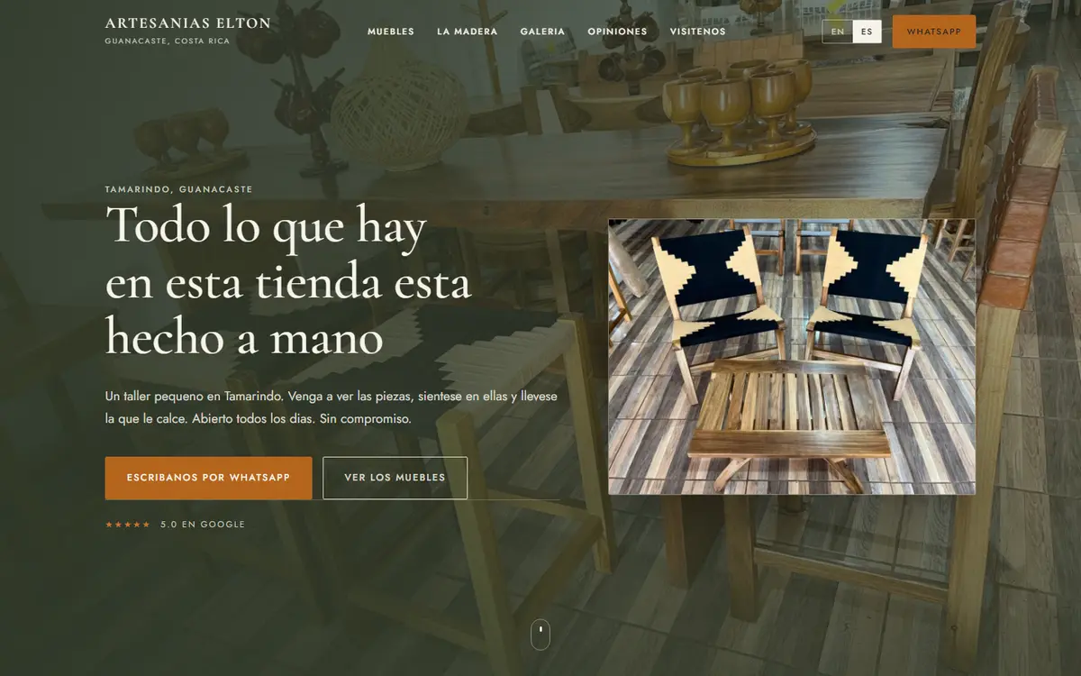 Home page of Artesanías Elton
