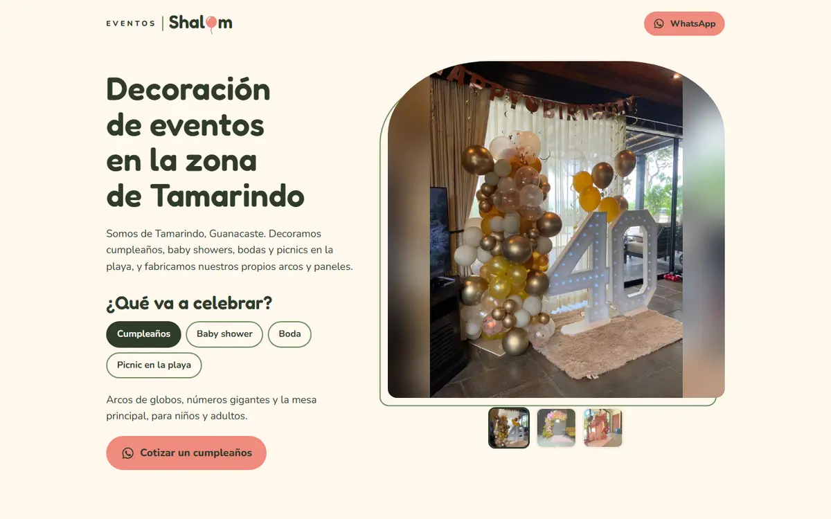 Home page of Eventos Shalom